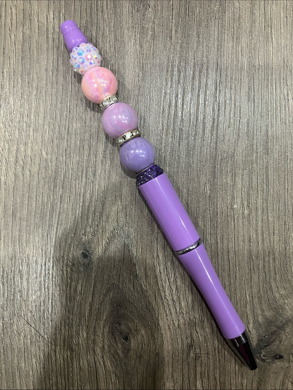 Hand Beaded Ombré Lavender to Pink pen. Create a pen bundle & save!